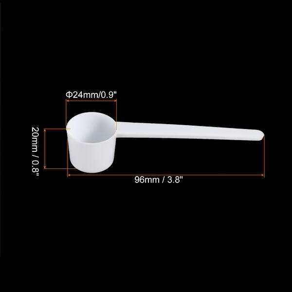 3.8" x 0.9" 5g Long Handle Plastic Measuring Spoons, 40Pcs Flat White